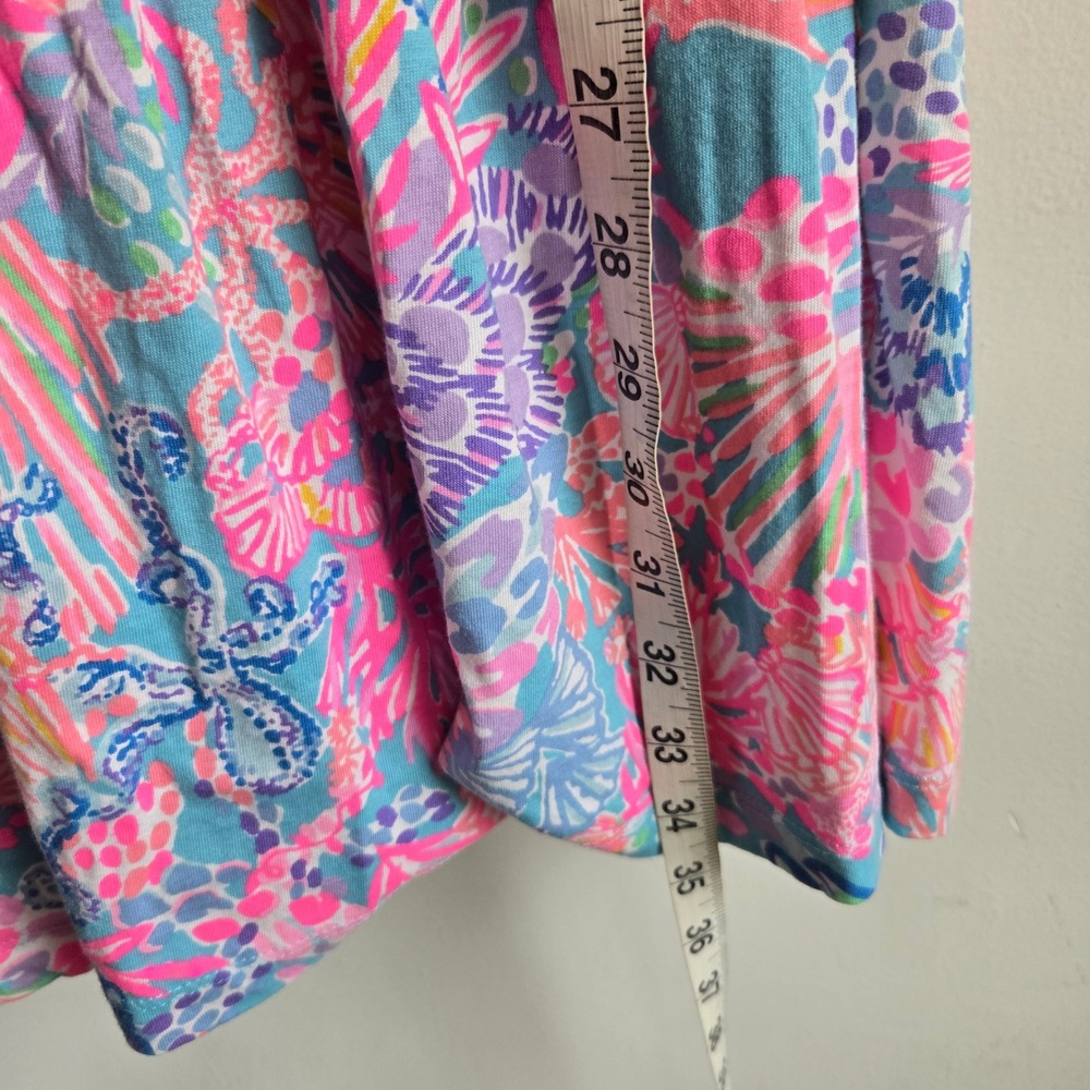 Lilly Pulitzer S Etta Tiered Dress Womens Pink Blue Coral Excellent 007949 - Picture 6 of 9